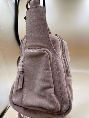 Free People Dusty Rose Tan Suede Crossbody Bag Free People Classic